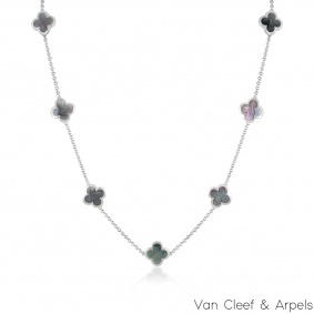 Van Cleef & Arpels White Gold Pure Alhambra Necklace